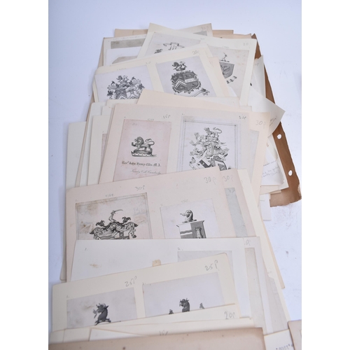 460 - A collection of 18th - early 19th century heraldic bookplates, each removed from original book and p... 