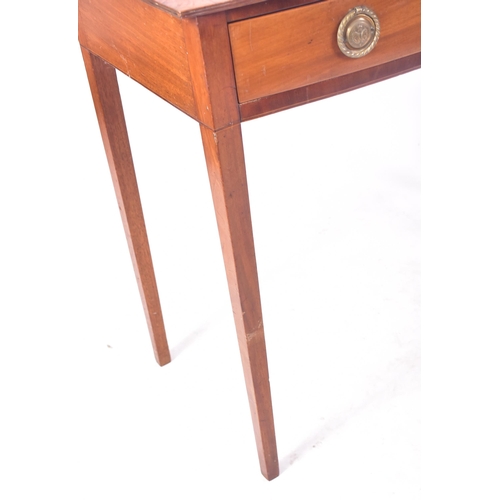 465 - A Victorian 19th century mahogany bow fronted side hall table. The table having a straight top over ... 