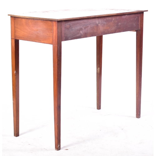 465 - A Victorian 19th century mahogany bow fronted side hall table. The table having a straight top over ... 