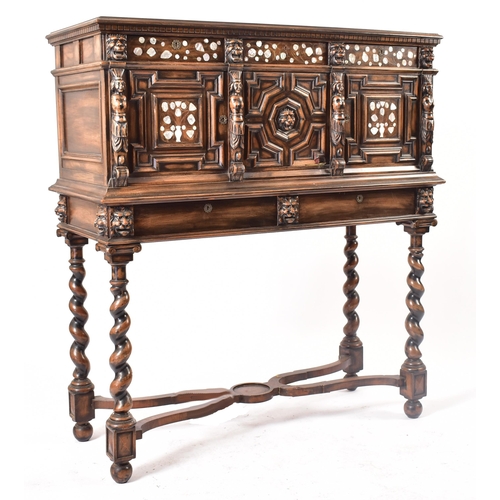 470 - A 19th century continental carved walnut cupboard on stand (fixed). The cupboard in the 17th century... 