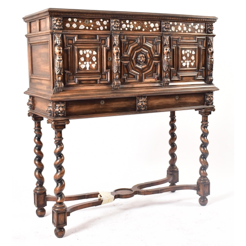 470 - A 19th century continental carved walnut cupboard on stand (fixed). The cupboard in the 17th century... 