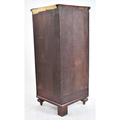 488 - A Victorian 19th century corner cupboard cabinet. The cupboard having a pediment top with dentil dec... 