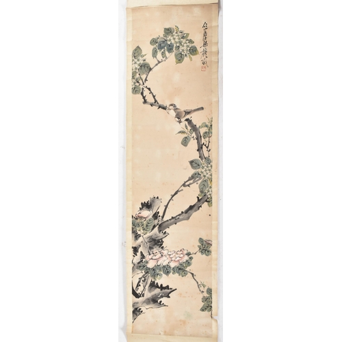 49 - After Liang Ling 梁麟（款）(Ming Dynasty)
 Birds and flowers
 Possibly Republic Period
 Ink colour on xua... 