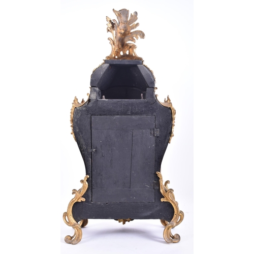 5 - A 19th century bronze mounted boulle work brass inlaid mantel clock.  The movement signed ' Adam Tho... 