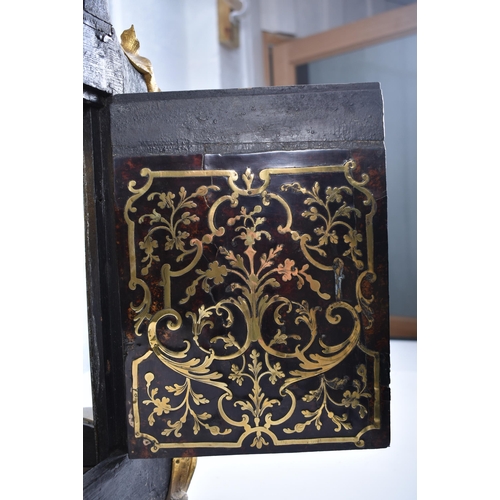 5 - A 19th century bronze mounted boulle work brass inlaid mantel clock.  The movement signed ' Adam Tho... 