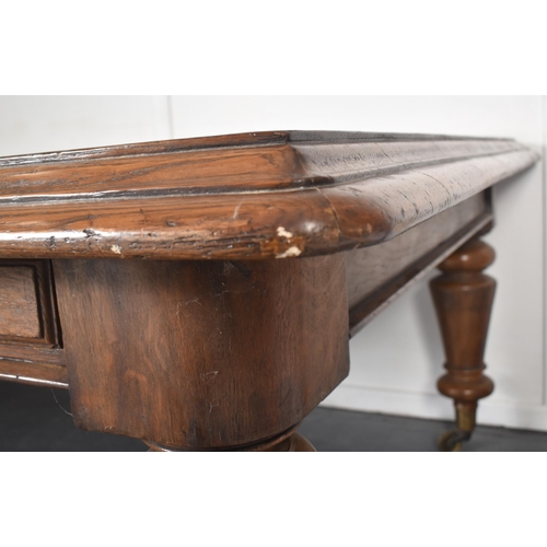 50 - A large Victorian 19th century mahogany & leather top office lawyer writing desk table. The table ha... 