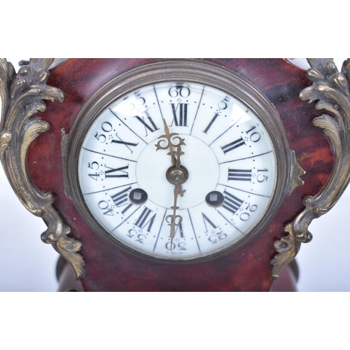 52 - A Louis XV manner 19th century French continental boulle work & ormolu 8-day movement mantle clock. ... 