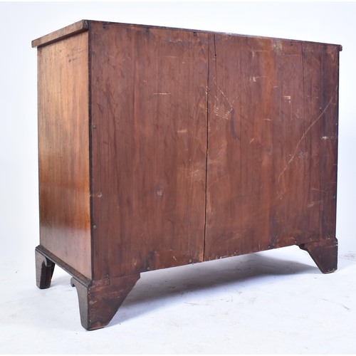 53 - A 19th century George III crossbanded mahogany chest of drawers. Raised on bracket feet with short a... 