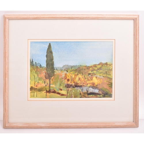 598 - Christa Gaa (German school, 1937-1992) - Tuscany in Autumn - a mid 20th century watercolour & gouach... 