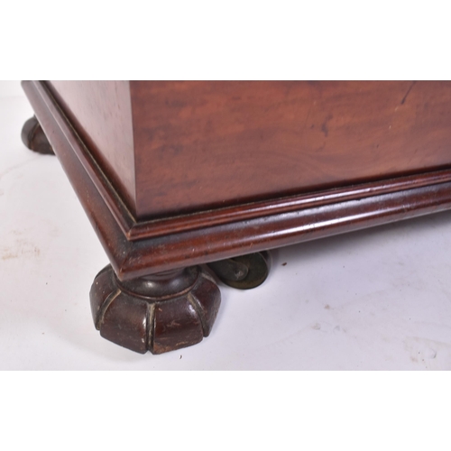 72 - A 19th century William IV large mahogany wine cooler of sarcophagus shape. The cooler with a clean, ... 