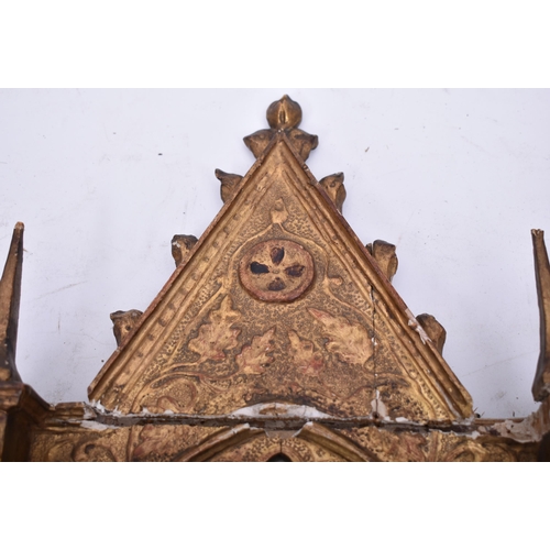 73 - A 19th century Italian Grand Tour gilt gesso on wood ecclesiastic religious icon altarpiece. The ico... 