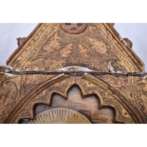 73 - A 19th century Italian Grand Tour gilt gesso on wood ecclesiastic religious icon altarpiece. The ico... 