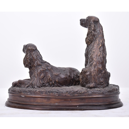 84 - After Pierre Jules Mene (1810-1879) - a late 19th century bronze mantle-piece sculpture of two sprin... 