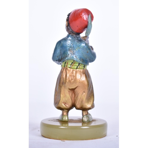 86 - Franz Bergman. A late 19th / early 20th Century Austrian cold painted bronze figure of a Berber - Li... 