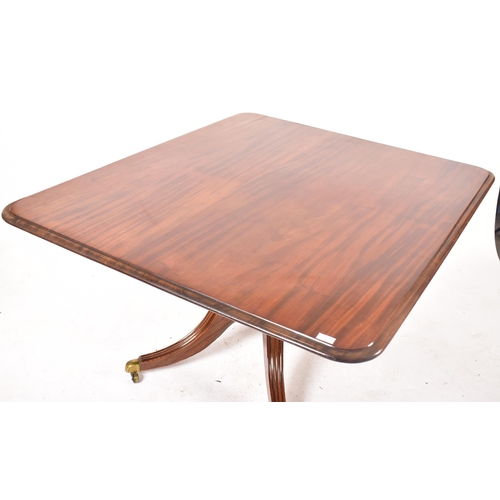 9 - A late 18th century George III solid mahogany tilt top breakfast table. Raised on reeded splayed leg... 