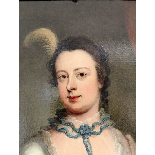 100 - THOMAS BARDWELL (1704-1767)
 Portrait of Lady Henrietta Vernon, half-length, in masquerade dress gar... 