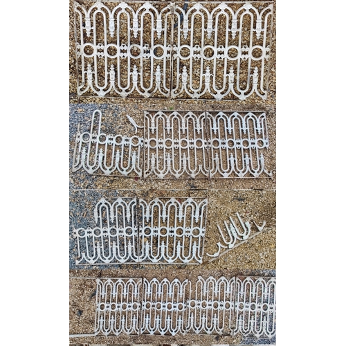 298 - A selection of 19th century Victorian architectural salvage cast iron exterior wall grating / fences... 