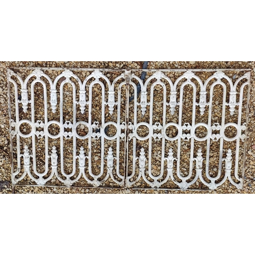 298 - A selection of 19th century Victorian architectural salvage cast iron exterior wall grating / fences... 