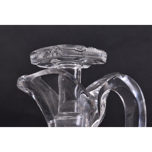 401 - Early 19th century George III cut glass claret jug, with six matched dram glasses. The jug with flow... 