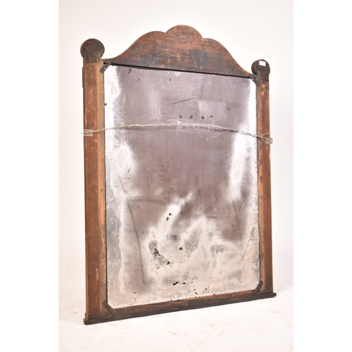 403 - A Regency period early 19th century ebonised wood & rosewood over mantle mirror. The mirror having a... 