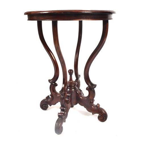 408 - A Victorian 19th century rosewood circular side coffee table. The table having a circular top over a... 