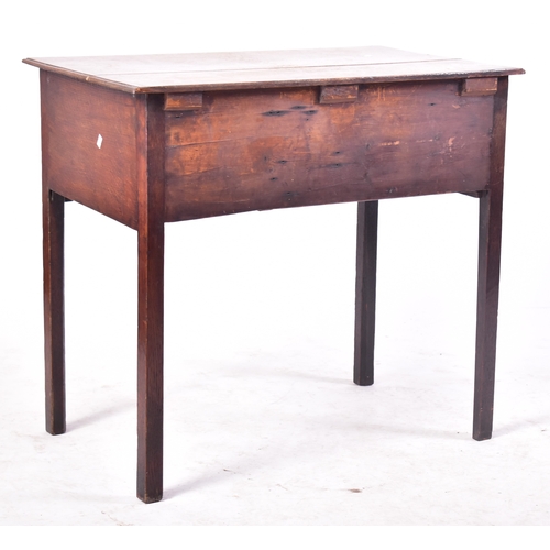 415 - A 18th century George III mahogany lowboy writing table desk. Raised on squared legs with a series o... 