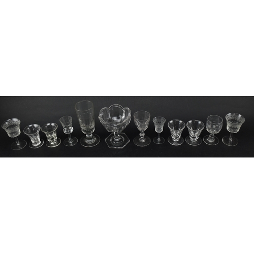 446 - A collection of 18th & 19th century glassware. The lot to include rummers, sherry glasses, dwarf jel... 