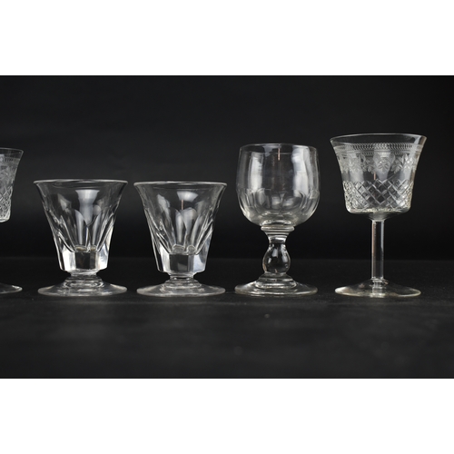 446 - A collection of 18th & 19th century glassware. The lot to include rummers, sherry glasses, dwarf jel... 