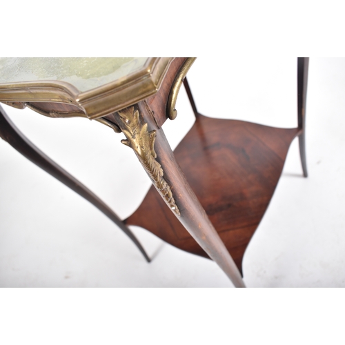 448 - A 19th century French Continental rosewood ormolu side occasional table. The table having a cartouch... 