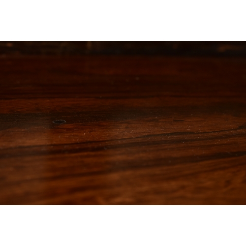 450 - A 19th century rosewood credenza having an open window bookcase with arched top flanked by end glass... 