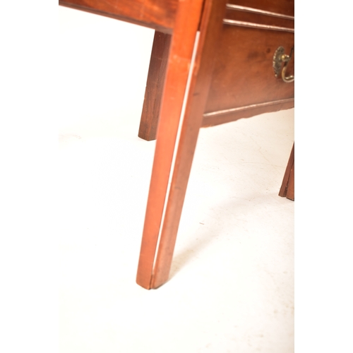 24 - An 18th century George III mahogany tray top nightstand / bedside cabinet. The cabinet having a carv... 