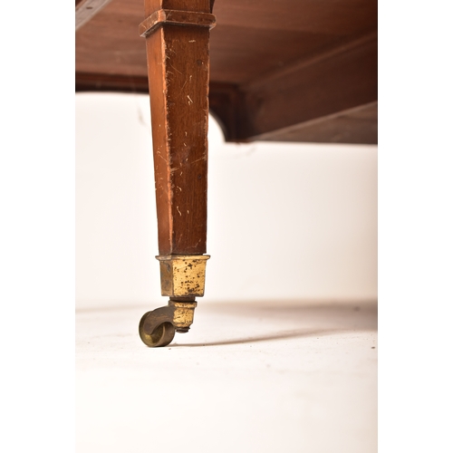 348 - A Victorian 19th century walnut veneered buffet credenza / writing desk. The desk having a straight ... 