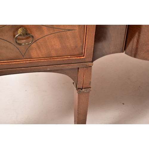 348 - A Victorian 19th century walnut veneered buffet credenza / writing desk. The desk having a straight ... 