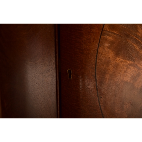 348 - A Victorian 19th century walnut veneered buffet credenza / writing desk. The desk having a straight ... 