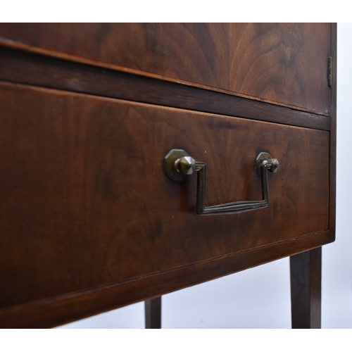 237 - A late 18th century George III mahogany and line inlaid pedestal washstand cabinet. Raised on square... 