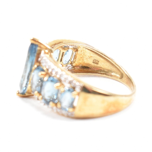 123 - A hallmarked 9ct gold topaz & diamond dress ring. Weight 4g. Size O. All weights, measurements and s... 