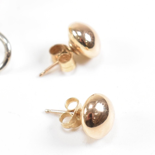 131 - A pair of 9ct gold ear clip knot earrings having continental marks, common control mark and stamped ... 