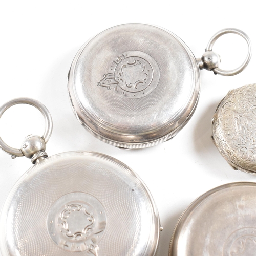 138 - A collection  of 4 silver & 925/935 hallmarked pocket watch cases. Marked 925, sponsors mark HS, Bir... 