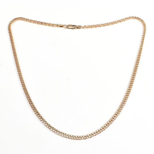 145 - An Italian 9ct gold double curb link necklace chain. The chain marked 375 Italy. Weight 11g. Measure... 