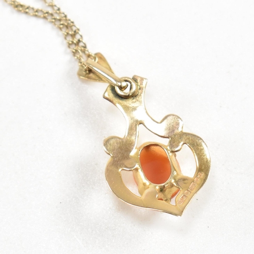 168 - A 9ct gold and cameo pendant necklace. The chain marked 9ct the cameo hallmarked Birmingham. Weight ... 