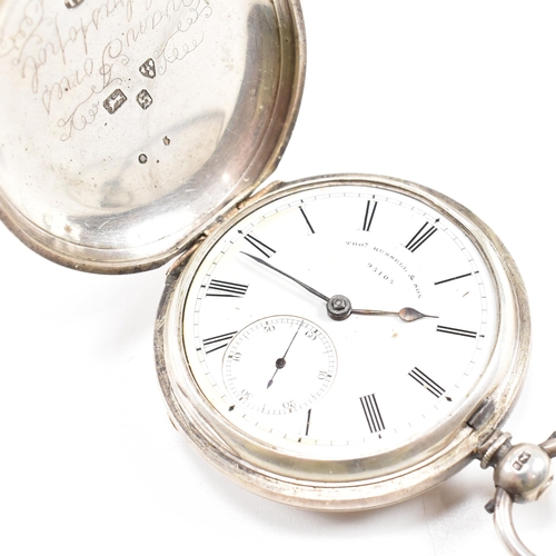 171 - A silver hallmarked full hunter pocket watch by Thomas Russell 951005. Plain full hunter Chester hal... 