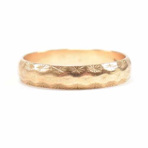 183 - A hallmarked  9ct gold band ring. The ring hallmarked London. Weight  1.9g. Size L.5. All weights, m... 