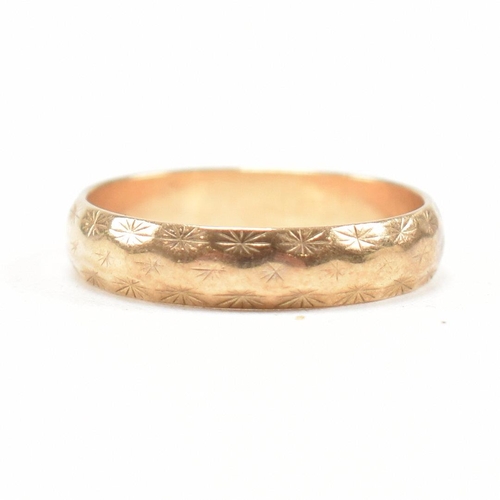 183 - A hallmarked  9ct gold band ring. The ring hallmarked London. Weight  1.9g. Size L.5. All weights, m... 