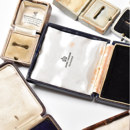 187 - A collection of assorted jewellery boxes. The boxes to include James Ramsay,  S B Beckett, Miller & ... 