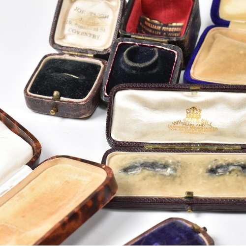 188 - A collection of assorted jewellery boxes. The boxes to include Wilson and Gill, Edward and Sons, E&M... 