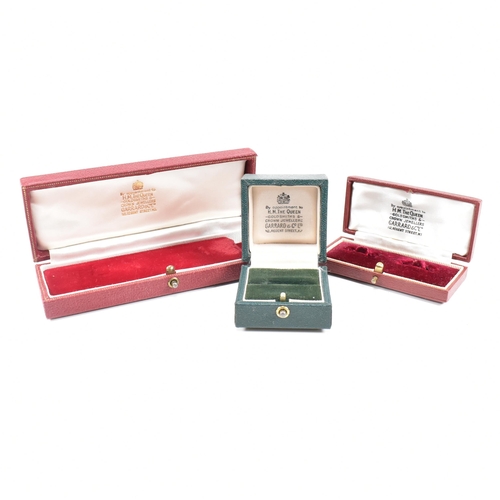 20 - A collection of three Garrard and Co Regents Street London jewellery boxes . The boxes to include gr... 