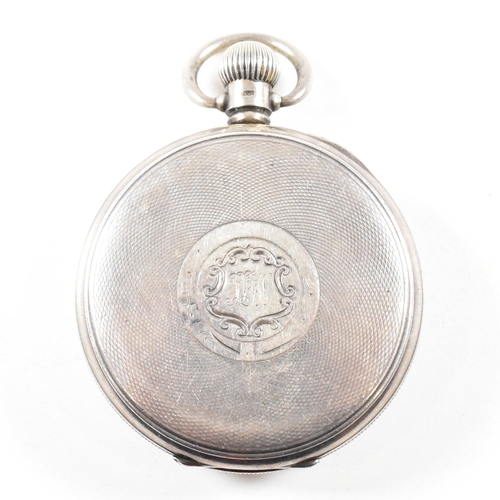 203 - An open faced silver hallmarked pocket watch  by Kemp Bros Union St, Bristol. Hallmarked Birmingham ... 