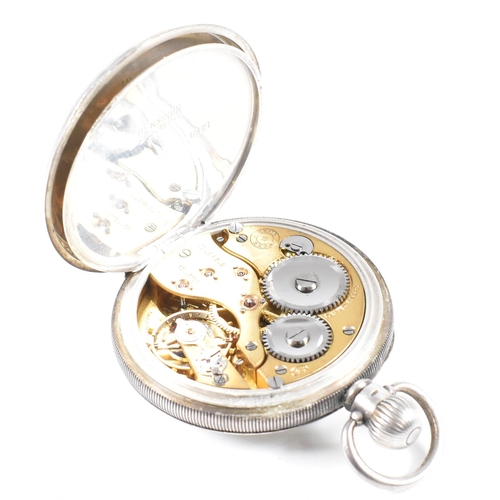 203 - An open faced silver hallmarked pocket watch  by Kemp Bros Union St, Bristol. Hallmarked Birmingham ... 