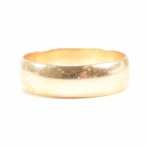 22 - A hallmarked 9ct gold wide band ring. Hallmarked Birmingham. Weight 3.5g. Size P.5. All weights, mea... 