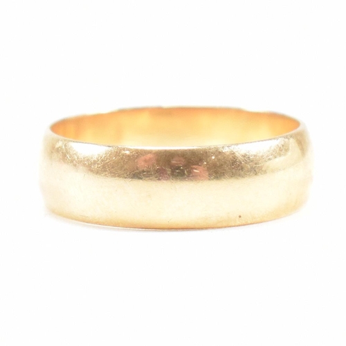 22 - A hallmarked 9ct gold wide band ring. Hallmarked Birmingham. Weight 3.5g. Size P.5. All weights, mea... 